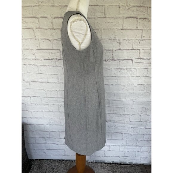 KASPER Women's Office Dress Petite Gray Sleeveless Sheath Lined Back Zip Size 6P - Picture 4 of 16